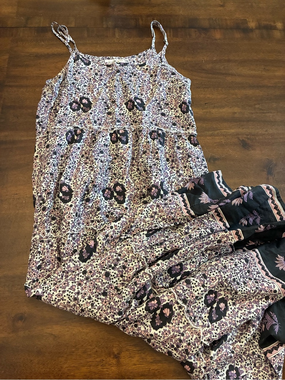 Natural Life Dress Midi Maxi Women’s XS Small Floral Sleeveless Boho Gray Purple